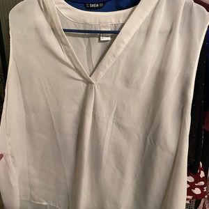 White Sleeveless Blouse